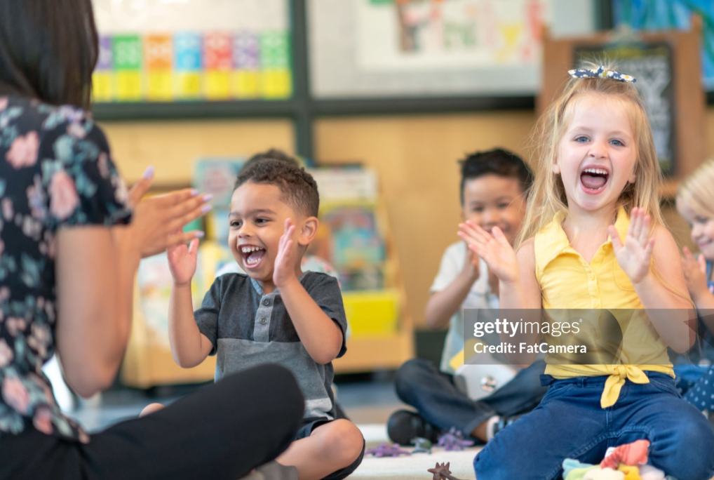 Children in structured play session